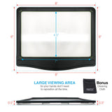 MAGNIPROS [Rechargeable] 5X Large Ultra Bright LED Page Magnifier with 3 Color Light Modes