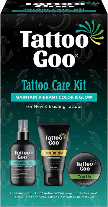 Aftercare Kit Includes Antimicrobial Soap, Balm, and Lotion, Tattoo Care for Col