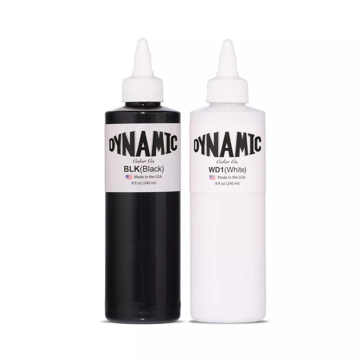 Dynamic Color Co DYNAMIC COLOR CO. 8oz Dynamic Black & White Tattoo Ink Combo With Free