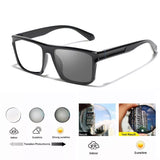 FELRES Sports Square Photochromic Myopia Nearsighted Glasses For Men TR90 Sunglasses