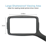 MAGNIPROS 4x Large Handheld Magnifying Glass with Comfort Grip & Shattered Proof Design