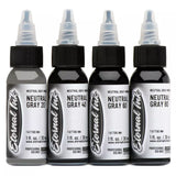 ETERNAL TATTOO INKS Neutral Gray Opaque Inks Set of 4 Bottles Graywash Shading Tones 1oz