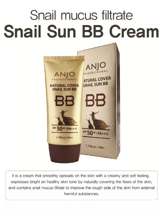 ANJO Professional Natural Cover Snail Sun BB Cream SPF50+ PA+++ 50ml K-Beauty Korea