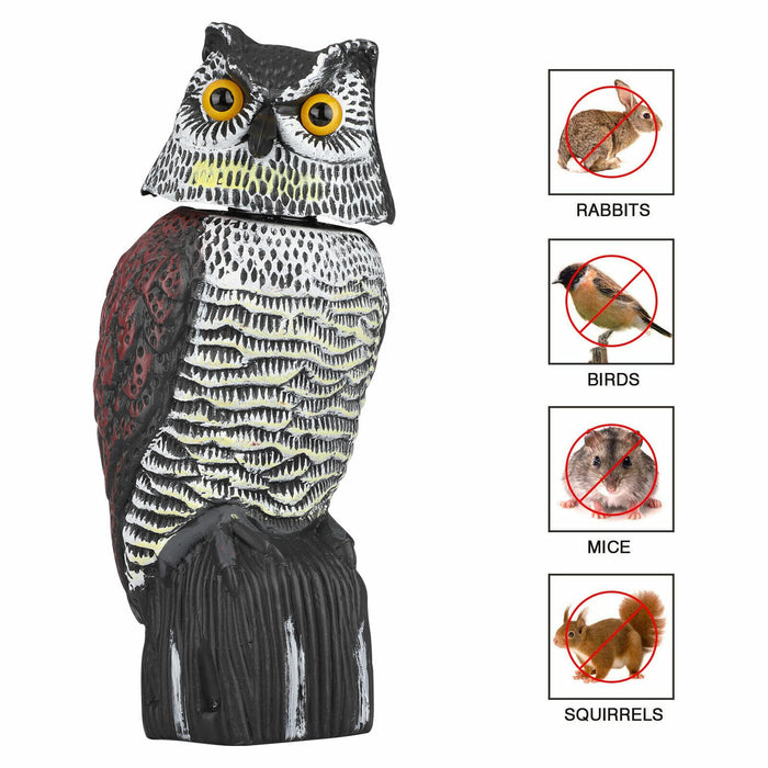 Large head owl decoy Protect garden Yard Pest Repellent Bird Scarecrow outdoor