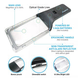 MAGNIPROS 4x Magnifying Glass with Fully Dimmable LEDs for Reading & Low Vision