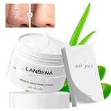 LANBENA Nose Blackhead Remover Mask with 60pcs Strips Blackheads Removal Peel Off Masks