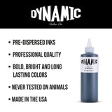 DYNAMIC COLOR CO. Best Black Tattoo Ink Liner Shading Tribal 8 Oz Ink Caps Set