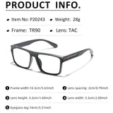 FELRES Sports Square Photochromic Myopia Nearsighted Glasses For Men TR90 Sunglasses