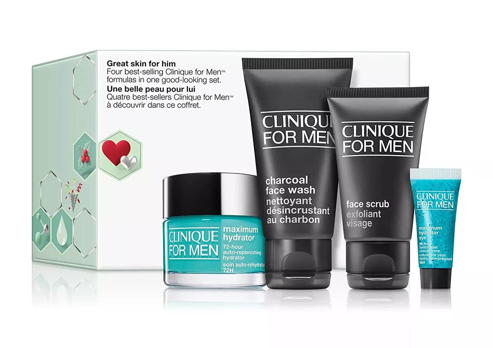 CLINIQUE Great Skin For Him Set, Men’s 4 Piece Skincare Set