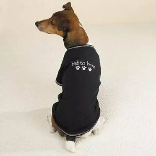 Casual Canine BAD TO THE BONE Dog T-Shirt Tee Cotton SMALL / Dog Shirt