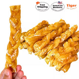 Braided Backstrap Tendon Sticks for Dogs By Tiger Pet Supply, 5 Pack