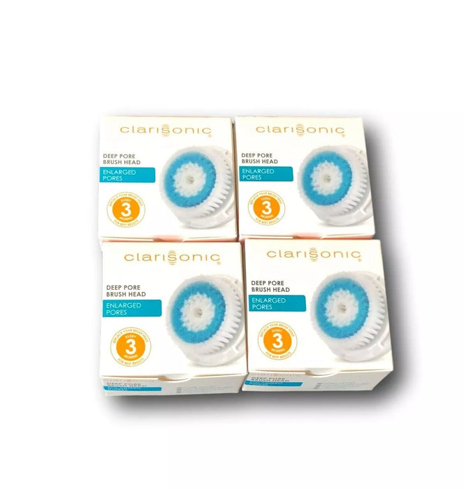 4 PK Clarisoinc Cleansing system Replacement Deep Pore Brush Heads