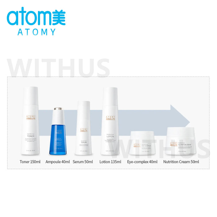 ATOMY Absolute CellActive Skincare Set Toner Ampoule Serum Lotion Cream 6 Set