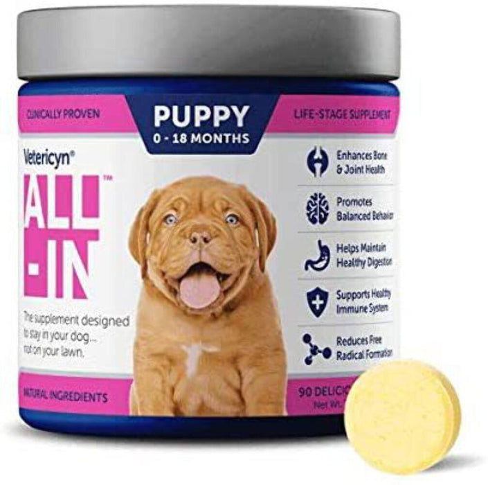 VETERICYN All-in Bone and Joint Dog Supplement for Puppy 90 Tablets 7.3 oz.