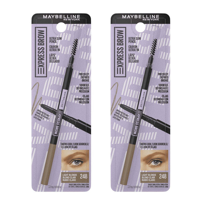 MAYBELLINE Brow Ultra Slim Defining Eyebrow Pencil Light Blonde 0.003oz - Pack of 2