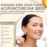 ACUSOOTHE Acupuncture Ear Seeds Vaccaria Acupressure Ear Seeds Gold Plated Pack of 20