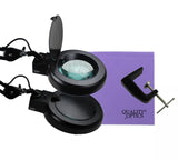 QUALITY OPTICS Led 8D Desk Table Clamp Mount Magnifier Lamp Light Magnifying Glass Lens