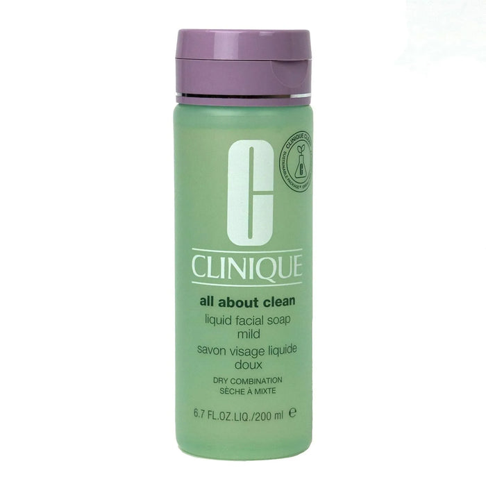 Clinique All About Clean Liquid Facial Soap Mild 6.7 oz For Dry Combination Skin