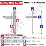 UPVC Door Handle 92PZ Sprung Double Glazing Pair Set Patio PVC