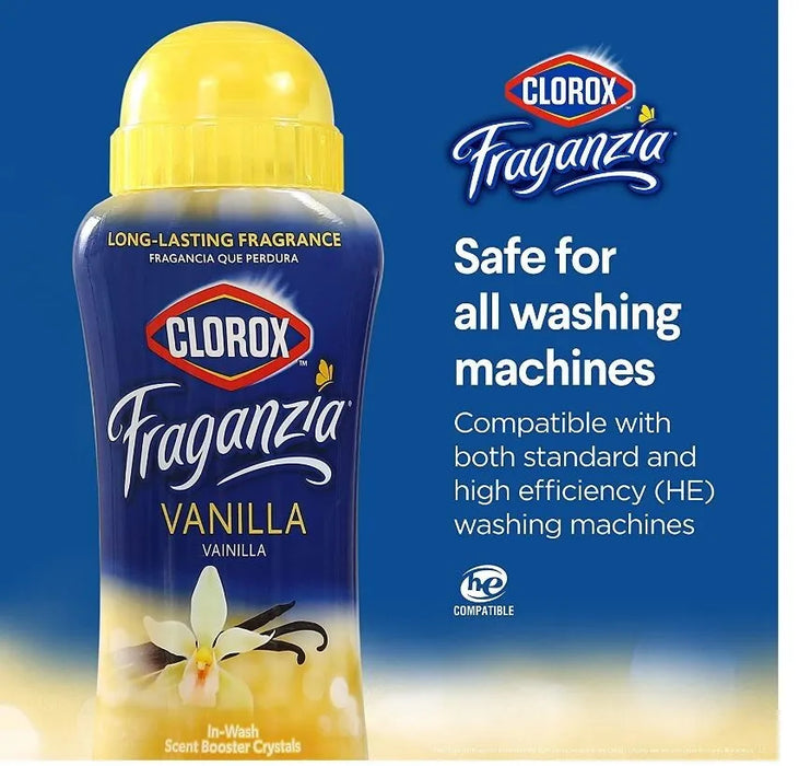 CLOROX Fraganzia In-Wash Scent Booster Crystals in Vanilla Scent, 18Oz Twin Pack