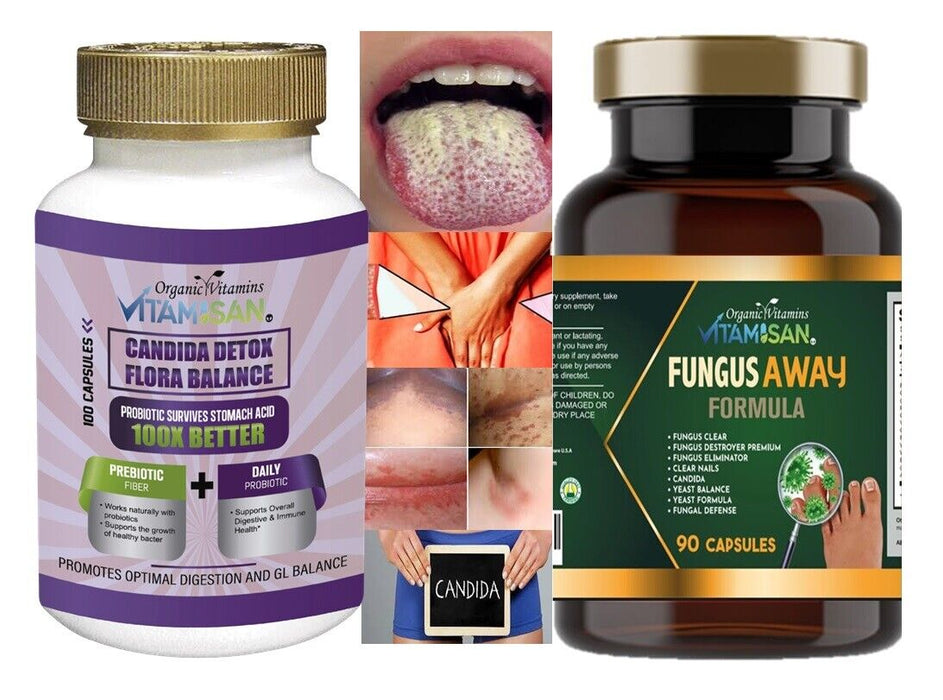 CANDIDA AWAY Cleanse & Detox Antifungal, full clean support Pure Acidophilus 2