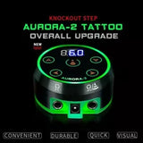 Aurora 2 Tattoo Power Supply Digital Colorful LED Dual Mode Critical Machine - Black color