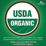 ZAZZEE NATURALS Organic Milk Thistle Strength Detox 7500mg 120 Capsules