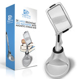 MAGNIPROS Large 3x Magnifying Glass With 10 Ultra Bright & Dimmable LEDs Magnetic Base