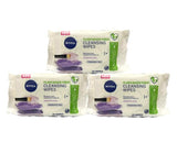 (3 Pack) NIVEA Cleansing Wipes Plant-Based Fiber 25 Count Fragrance