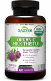 ZAZZEE NATURALS Organic Milk Thistle Strength Detox 7500mg 120 Capsules