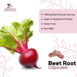 NATURE'S NUTRITION Beet Root Capsules 1300mg Beetroot Powder Extract