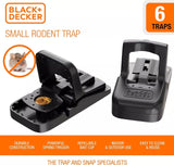 BLACK+DECKER  Mouse Traps Rat Mice Killer Snap Trap Power Rodent Heavy Duty Pest Trap (6 Pack)