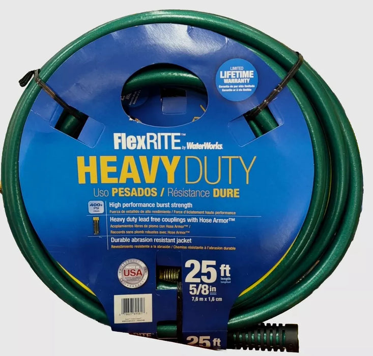 WATERWORKS FlexRITE ByWaterWorks Garden Hose 5/8 in, 25 ft Heavy Duty Crush Resistant Green