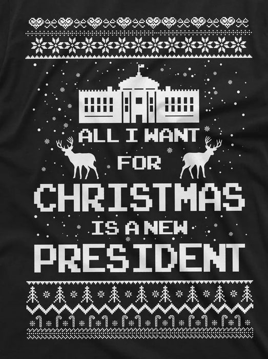 Funny Christmas Xmas T-Shirt Christmas Trump Shirt Xmas Funny Anti Biden Shirt (Medium