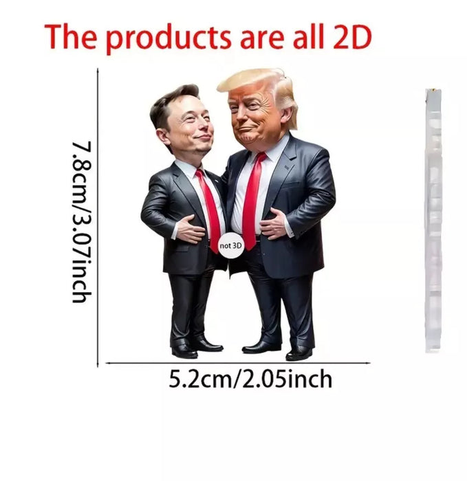 Elon Musk Donald Trump-Inspired Acrylic Christmas Ornament. New