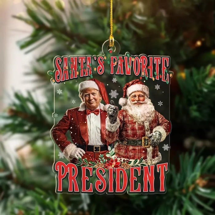 Santa's Favorite President Trump 2024 Ornament, Donald Trump 47th President Gift