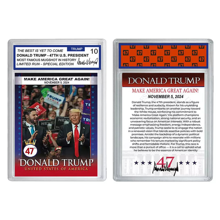 2024 US 47th President Donald Trump Paper Trading Card Holiday Gift Ornament