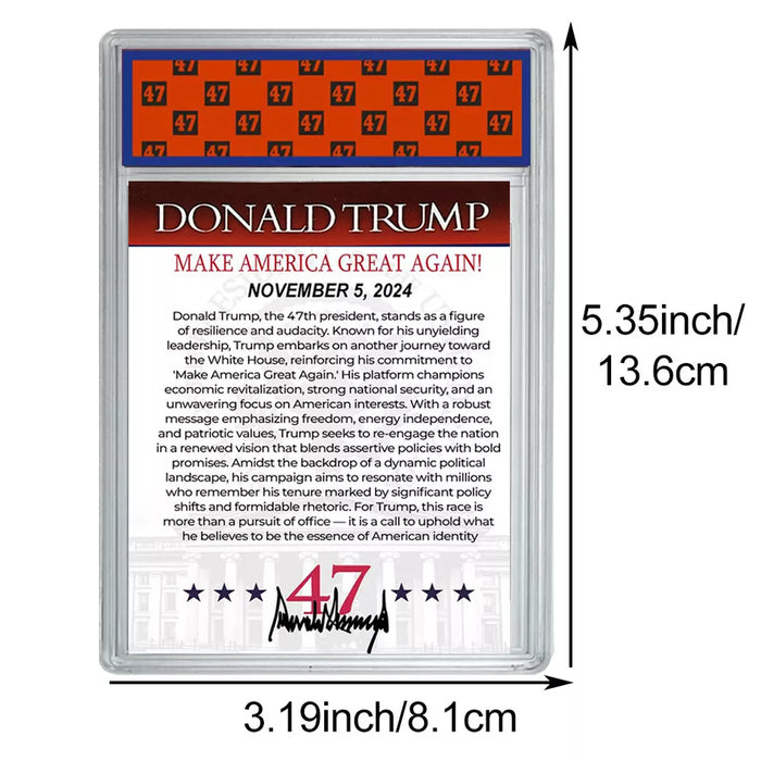 2024 US 47th President Donald Trump Paper Trading Card Holiday Gift Ornament