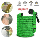 JTSQ FT Expandable Flexible Garden Water Hose w/ Spray Nozzle 7 Modes 100 ft