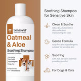 Oatmeal & Aloe Shampoo for Dogs & Cats, Moisturizing Formula for Dry Itchy Skin