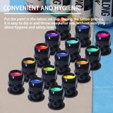 YILONG 200-1000PCS Tattoo Ink Cups Skull Shape with Base Permanent 4Colors Caps - Color Black 5 Pack(1000 pcs)