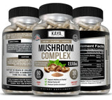 KAYA NATURALS Mushroom Complex Supplement, Lions Mane, Reishi, Shiitake, Immune Capsule 60 Vegetable Capsules