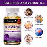 MULITTEA Glutathione Natural Anti-Aging Skin Whitening Pills Antioxidant & Immune Support 120pcs