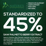 NATURE NUTRITION Saw Palmetto 1000mg - Premium Prostate Health Support Supplement for Men