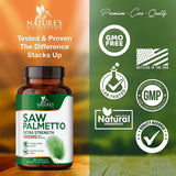 NATURE NUTRITION Saw Palmetto 1000mg - Premium Prostate Health Support Supplement for Men