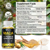 MENXI Organic Maca Root Capsules | 120 Pills | Peruvian Maca Extract for Men & Women