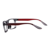 Sporty Full Rim Photochromic Brown Reading Glasses Transition Sunglasses Reader (Gray & Red, +1.00)