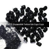 YILONG 200-1000PCS Tattoo Ink Cups Skull Shape with Base Permanent 4Colors Caps - Color Black 5 Pack(1000 pcs)