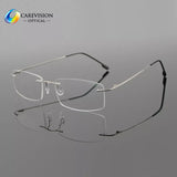 Rimless Titanium Alloy Reading Glasses UV400 Coating Lens Reader  Silver +1.25 strength