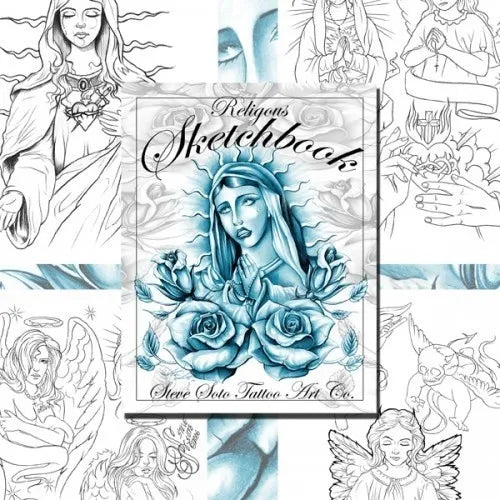 STEVE SOTO Religious Sketchbook by Steve Soto (30 Pages) Tattoo Design Sketch Flash Book